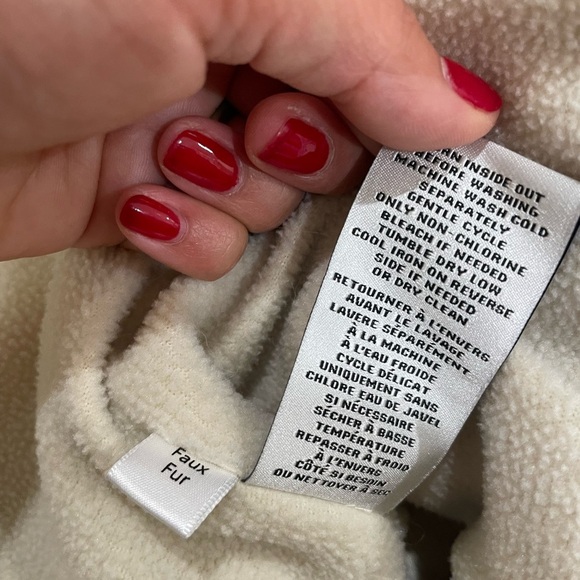 Jason Wu Ivory Cream Faux Fur Bomber Winter Jacket Zip Up Coat - Picture 12 of 12